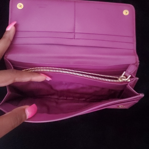 Prada Pink Nylon and Leather Continental Wallet - Picture 5 of 12